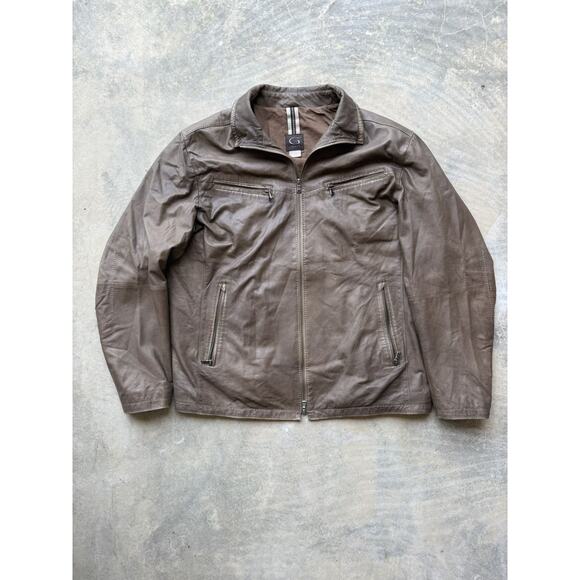 Gimo’s Vintage Italian Brown Leather Jacket XL - Picture 1 of 4